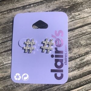 4 For $20 Claire’s Silver Hashtag Earrings